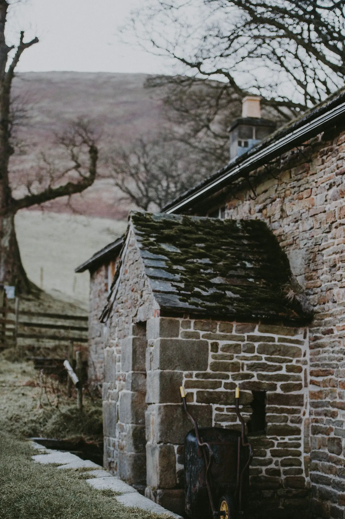 Cluster of stone houses in a Yorkshire village